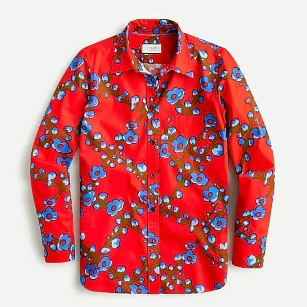 J.Crew Collection Classic-fit Button Down Shirt in Lattice Floral Size 0